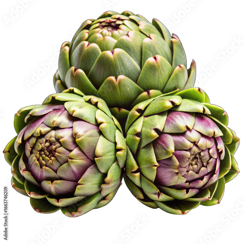 artichoke on green background