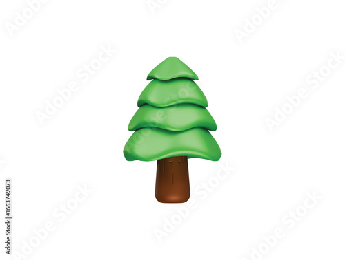 pine tree icon 3d illustration render
