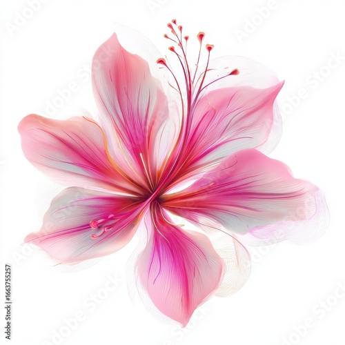 Tropical Blossom: Isolated Pink Floral Design on Bright Background