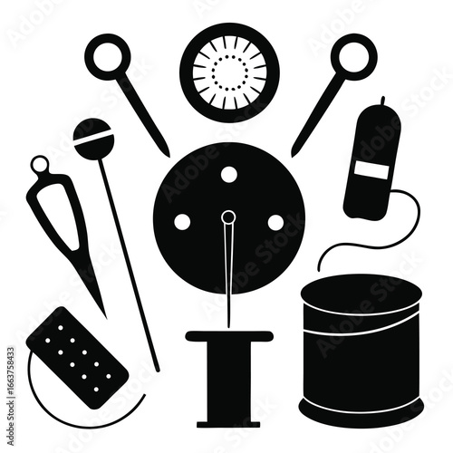 Vector line art color icon set and ecology icon 