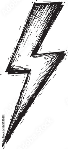 Electric Strike Symbol: A stylized, hand-drawn illustration of a striking bolt, exuding energy and power.
