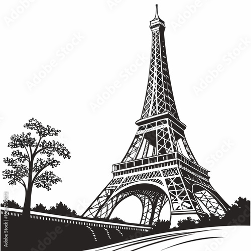 silhouette of the Eiffel Tower