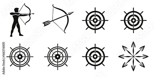 Archery Target and Aiming Icons Collection