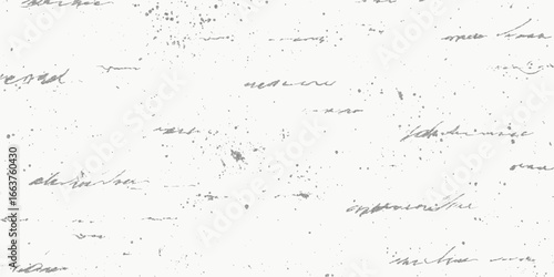 Background with illegible writing. Grain filled object with distressed threshold dry brush details and speckled grit. Faded ink texture and vintage dust across the surface.