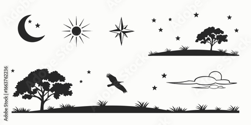 Celestial and Terrestrial Silhouettes Collection