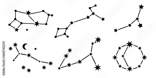 Celestial Constellations and Star Patterns Collection
