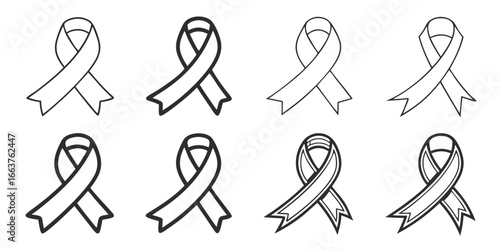 Collection of Awareness Ribbon Icons