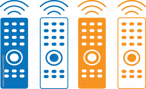 Remote Control Icon Outline Vector, Flat and Minimal TV remote symbol, remote icon silhouette vector illustration,
