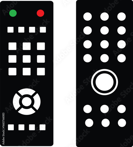 remote control icon.Tv keypad business concept, Flat and Minimal TV remote symbol, remote icon silhouette vector illustration,
