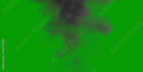 Realistic Muzzle Flash Gunfire Effect on Green Screen Background