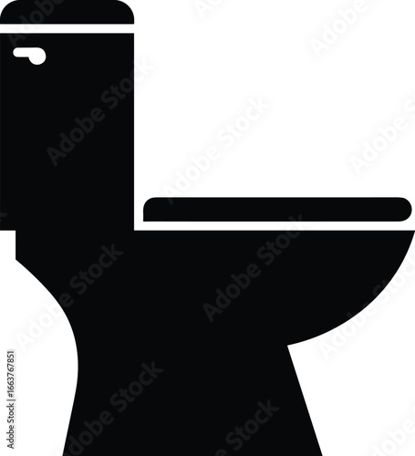 Toilet Icon Restroom Symbol Water Closet Bathroom Fixture Lavatory and Public WC Sign Isolated on a White Background