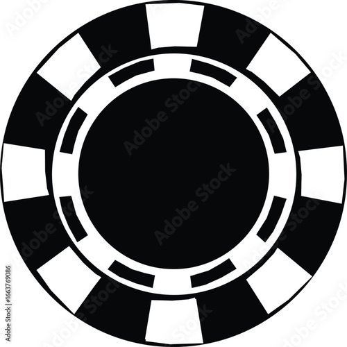 A casino chips icon silhouette on a white background.
