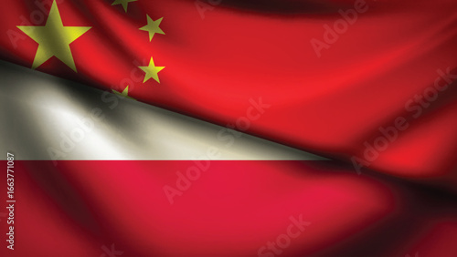 poland and china flag fusion design