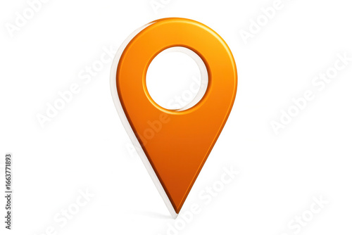Free Download Orange location pin pointing a specific spot on a transparent background, ideal for indicating a precise location on digital maps - GFXLoad