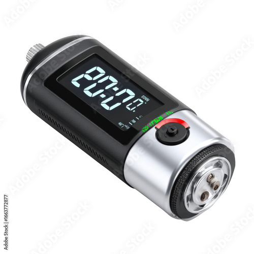 Digital tire pressure gauge showing zero psi [Transparent Background PNG]