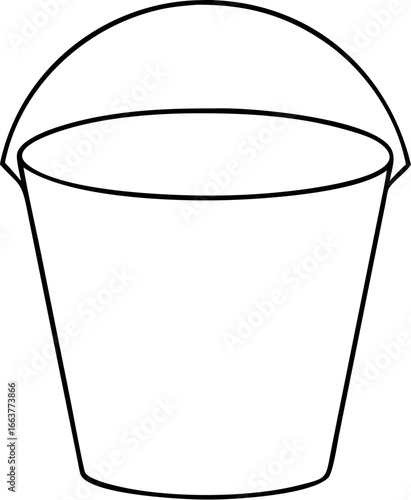 Bucket icon symbol vector image. Illustration of the bucket cleaning equipment washing outline design