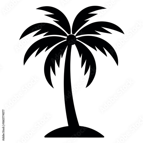 Black palm tree silhouette vector