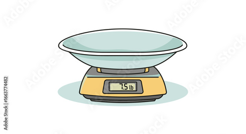 Digital kitchen scale displaying weight in pounds with a light blue bowl for food preparation and precise measurements