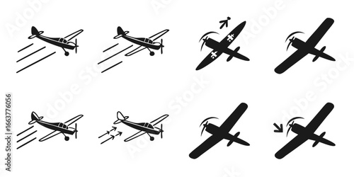 Vintage Airplane Icons Set