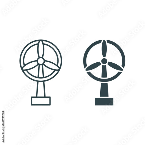 Illustration of a fan, a cooling device for hot weather and ventilation