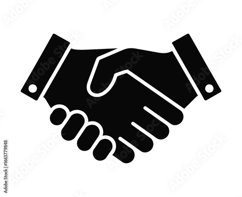 Seal the deal with this handshake icon representing partnership, collaboration, and agreement in business settings or corporate designs for websites