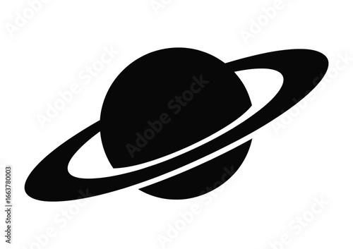 Explore the cosmos with this simple and elegant black and white planet illustration, perfect for science enthusiasts and educational projects about space exploration