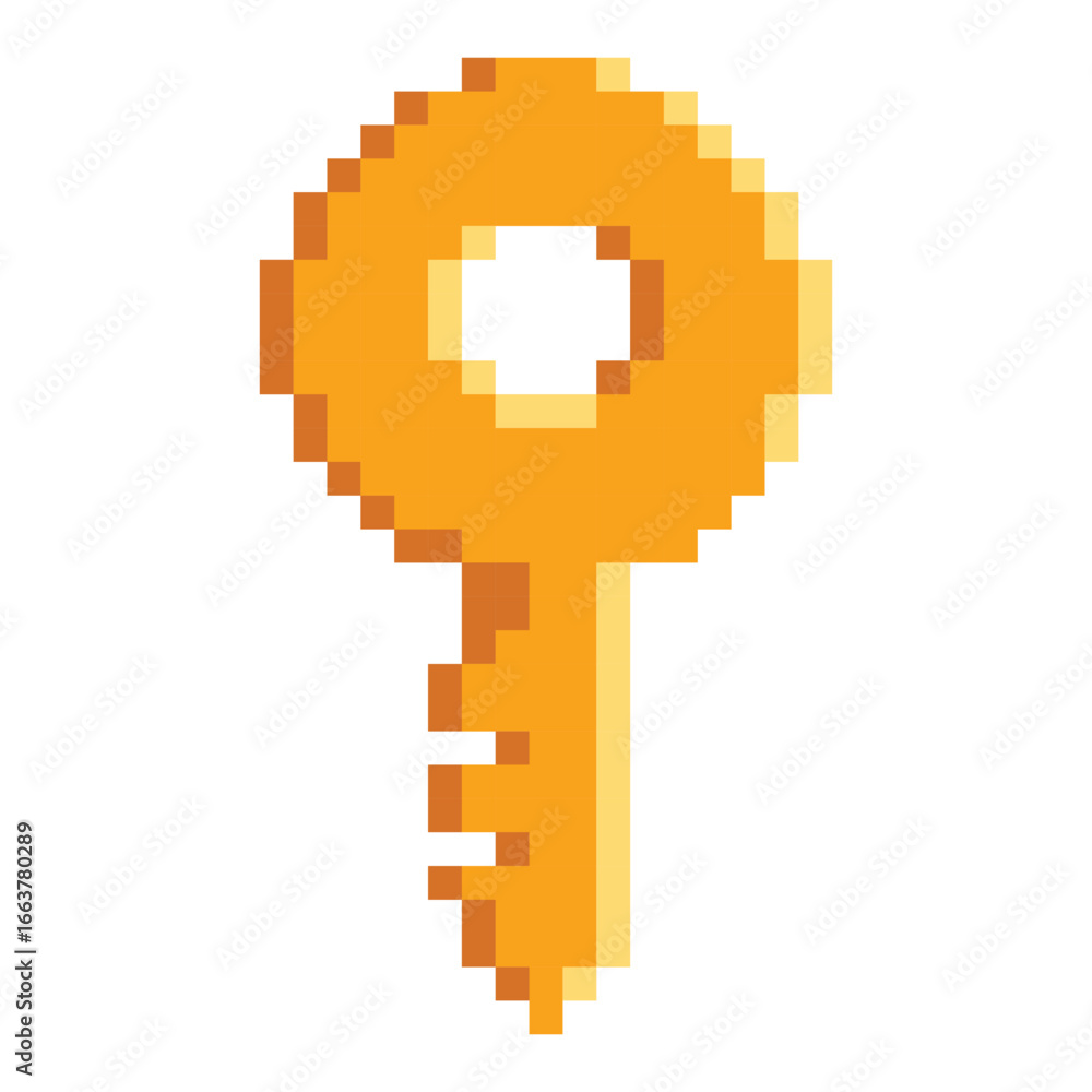 Obraz premium retro pixel art key vector illustration