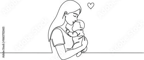 Silhouette of mother holding baby with love and care, , parenting, maternal bond, emotional connection, affection