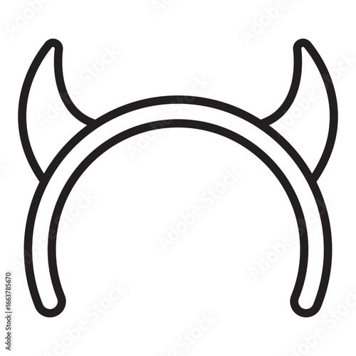 Devil horn headband line icon