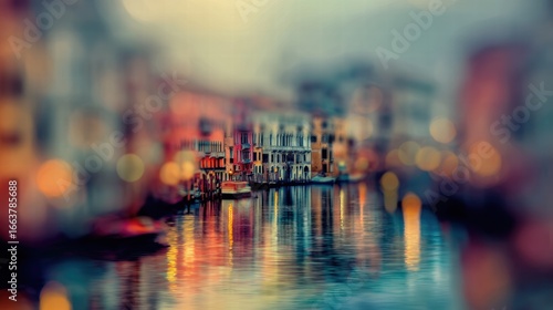 Wallpaper Mural Blurred venezian abstract background with cityscape and travel mood.. Torontodigital.ca