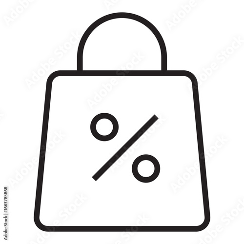 Quadro su tela Shopping bag discount line icon