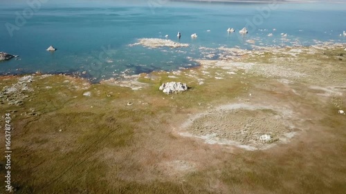Discover the serene beauty of mono lake california from a breathtaking aerial view
