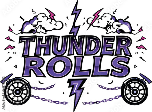 Thunder Rolls Lightning Chain Motorcycle Storm Tee