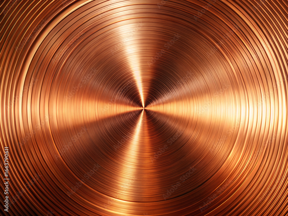 Abstract Copper Texture Polished Metal Surface with Concentric Circles Abstract Copper Texture Polished Metal Surface with Concentric Circles
