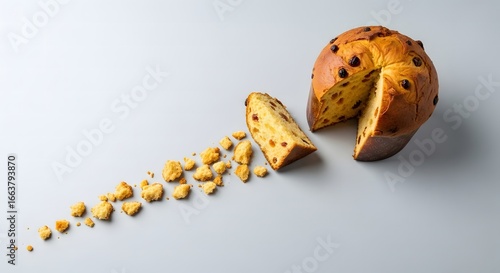 Decadent Chocolate Chip Panettone Slice Falling Apart Delicious Dessert