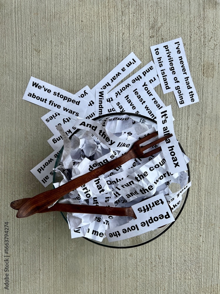 Word salad jumble of words and phrases