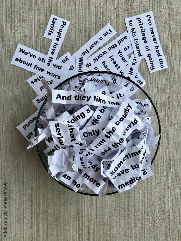 Word salad jumble of words and phrases