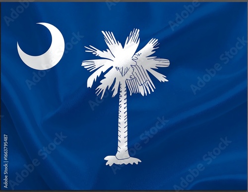 South Carolina flag, draped fabric