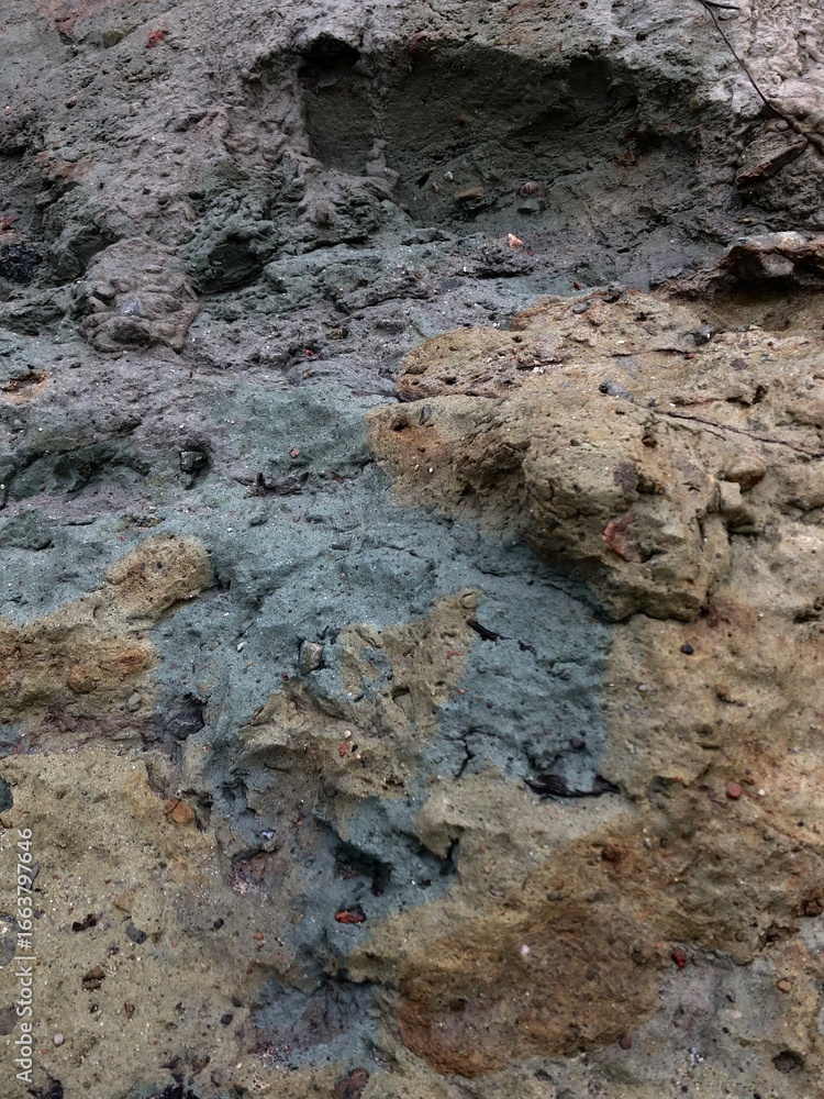 Obraz premium Collapse of the seashore in winter