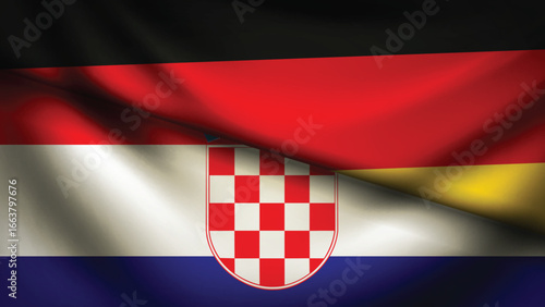 croatia and germany flag fusion design