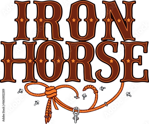 Iron Horse Western Cowboy T-Shirt Vintage Style