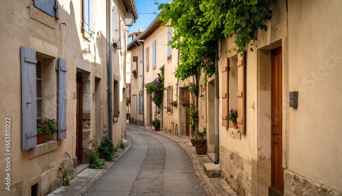 Fototapeta Naklejka Na Ścianę i Meble -  Narrow European alleyway with pastel buildings