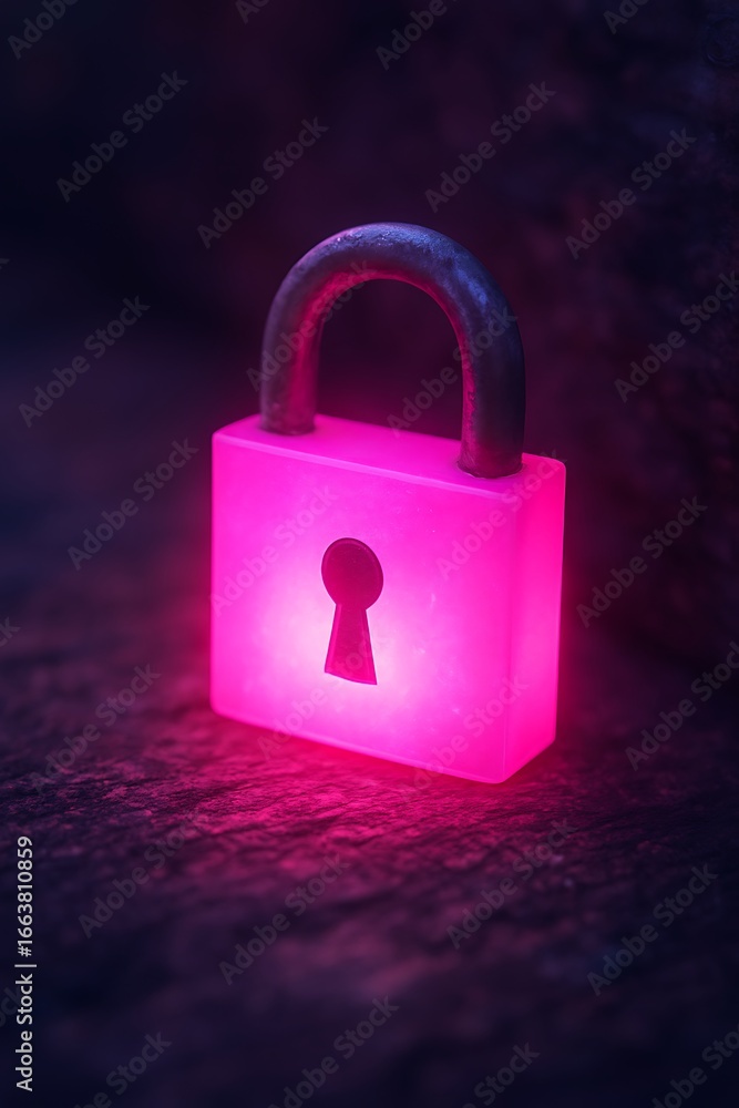 Fototapeta premium lock on a red background