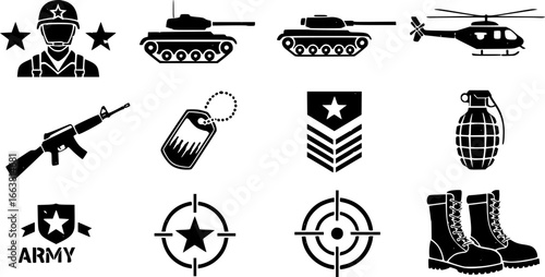 army stencil icon vector illustration