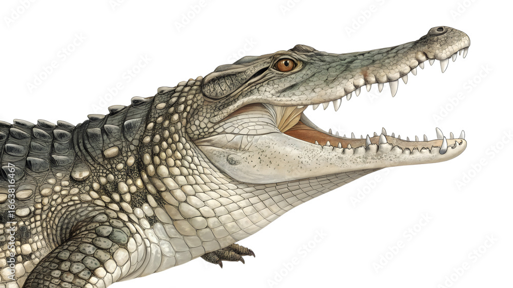 Fototapeta premium Powerful crocodile showing sharp teeth design high resolution picture