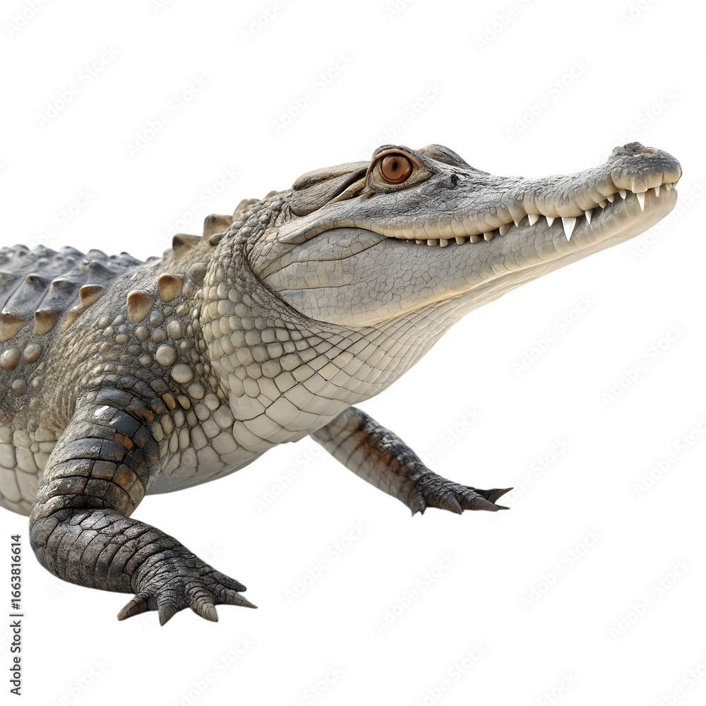 Obraz premium Realistic crocodile with sharp teeth high resolution picture