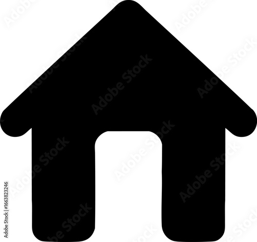 A house icon, frequently used to represent a dwelling or the home page of a website.