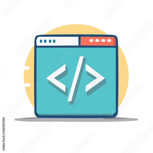 Code Window Showing Programming Tags for Software Development Web Design