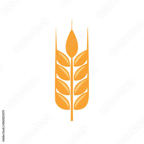 Golden Wheat Stalk Illustration Harvest Agriculture Grain Food Plant Icon