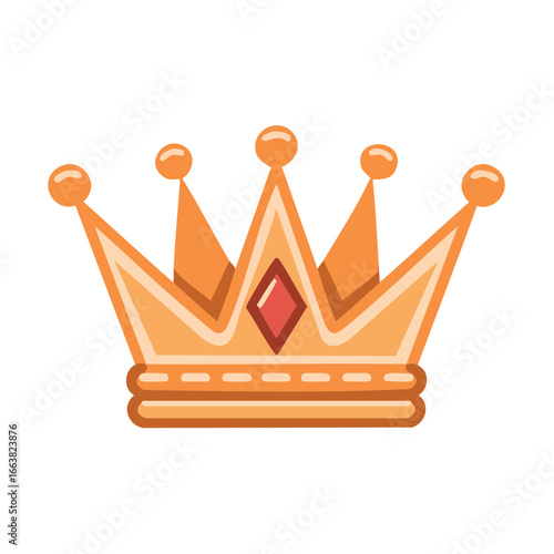 Golden Crown with Ornate Jewel, Royal Headdress, Regal Symbol of Royalty